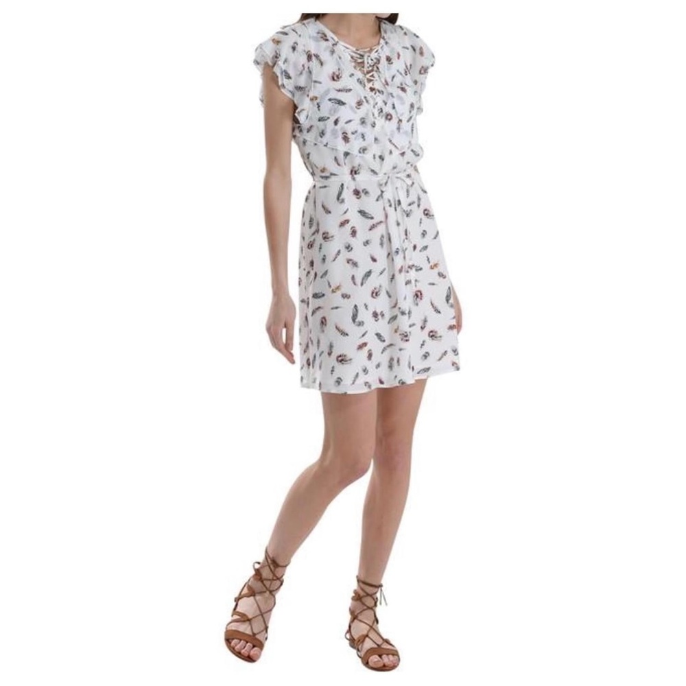 White Floral Ruffle Dress